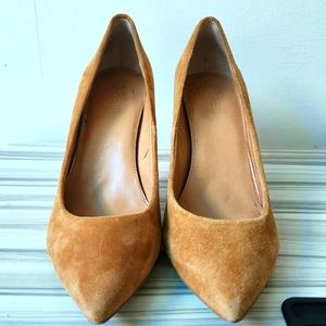J Crew High Heels Suede Tan Size 7.5
